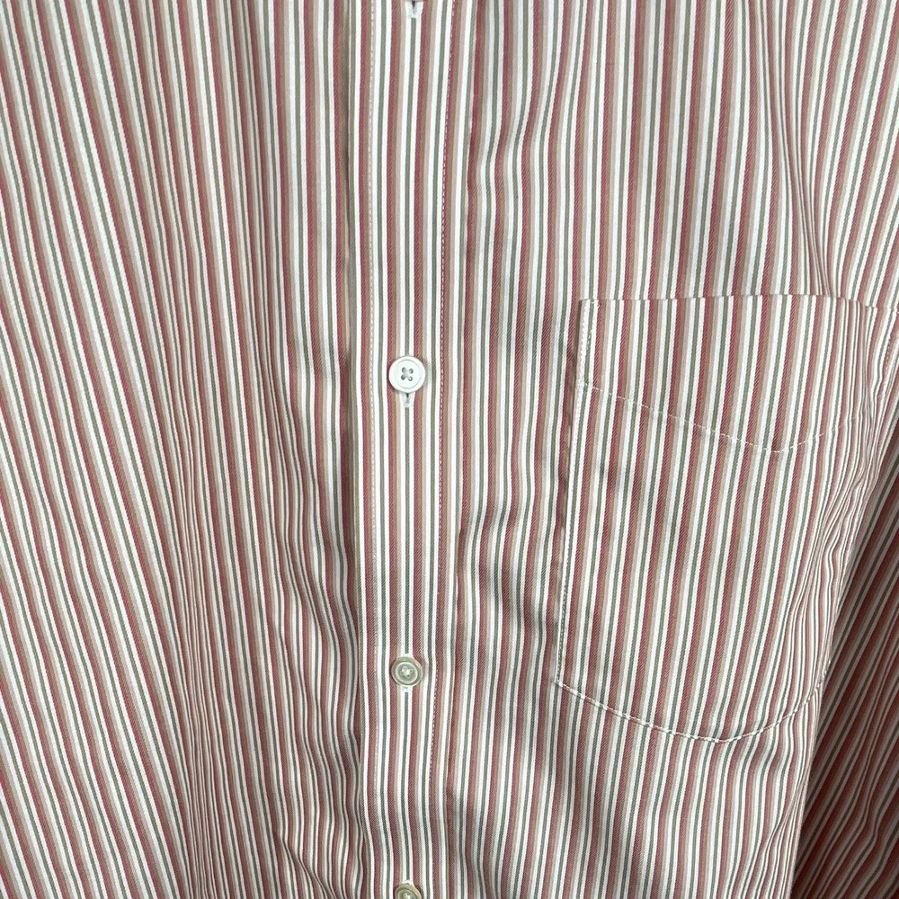 Banana Republic Men's Non-Iron Slim Fit Striped Dress Shirt Size XL 17-17.5
